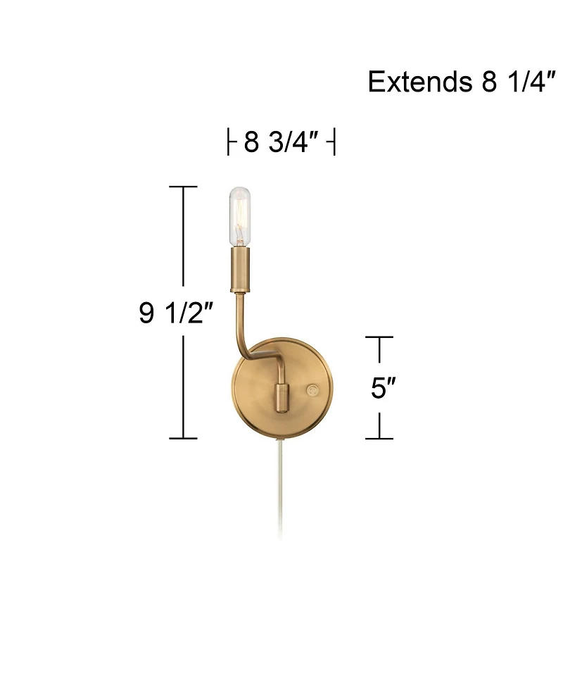 Possini Euro Design Possini Euro Ophelia 9 1/2"H Warm Brass Plug-in Swing-Arm Wall Sconce