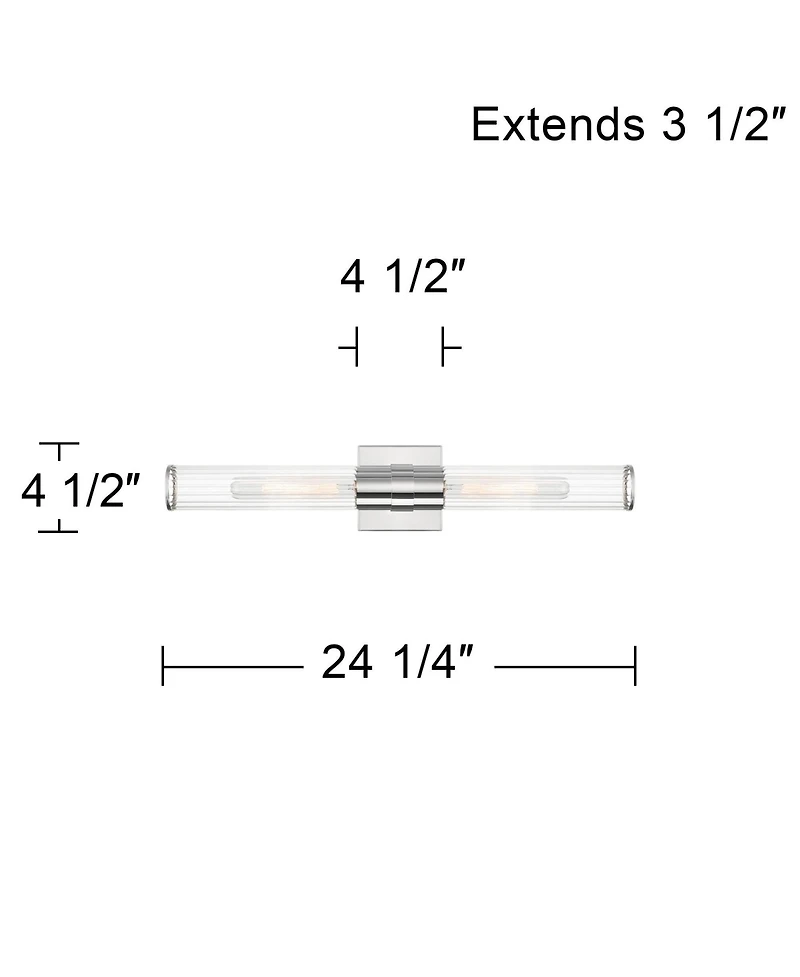 Possini Euro Design Possini Euro Adelina 24 1/4" Wide Polished Nickel 2-Light Bath Light