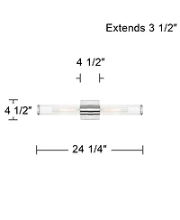 Possini Euro Design Possini Euro Adelina 24 1/4" Wide Polished Nickel 2-Light Bath Light