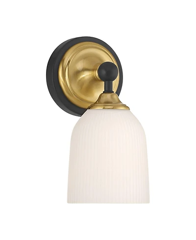 Possini Euro Design Possini Euro Zaragoza 9 1/2" High Gold and Matte Black Wall Sconce