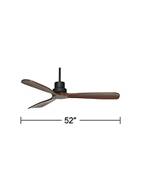 Casa Vieja 52" Casa Delta Dc Dark Walnut Outdoor Ceiling Fan with 24" Rod