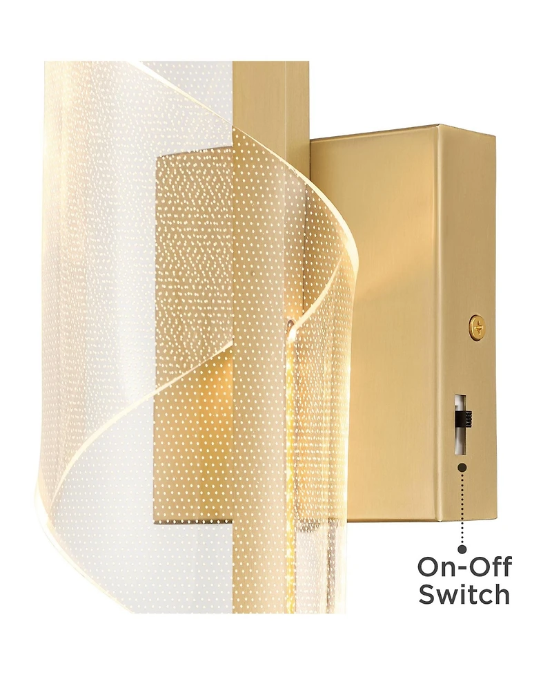 Possini Euro Design Possini Euro Cecilia 13" High Brushed Gold Cct Led Wall Sconce