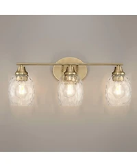 Possini Euro Design Possini Euro Stellan 22"W Satin Brass Water Glass 3-Light Bath Light