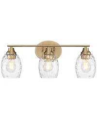 Possini Euro Design Possini Euro Stellan 22"W Satin Brass Water Glass 3-Light Bath Light
