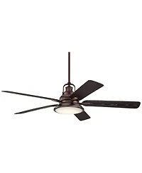 Casa Vieja 60" Wind and Sea Bronze Led Ceiling Fan with 36" Rod