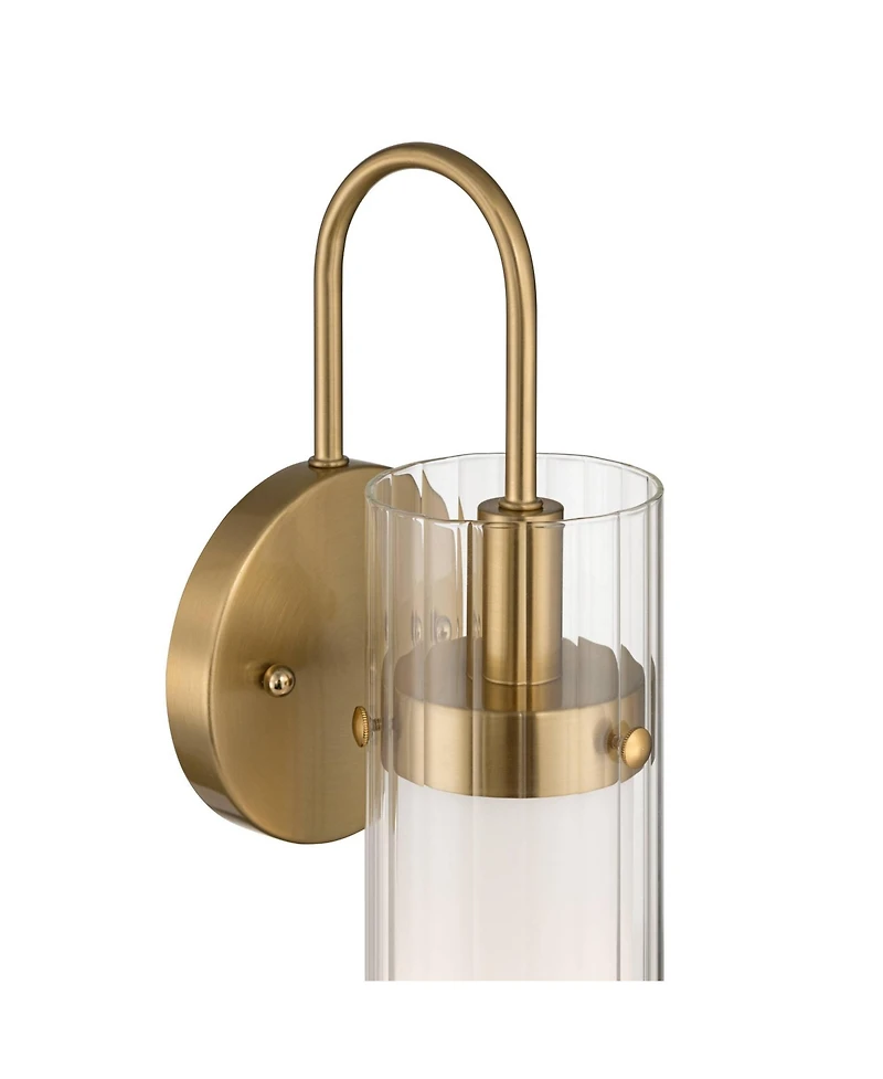 Possini Euro Design Possini Euro Anara 15 1/2" High Soft Gold Fluted Glass Wall Sconce