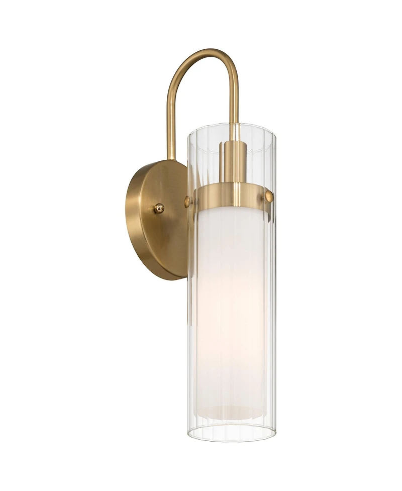 Possini Euro Design Possini Euro Anara 15 1/2" High Soft Gold Fluted Glass Wall Sconce