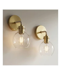 Possini Euro Design Possini Euro Wicander 11 1/4" High Antique Brass Wall Sconce Set of 2