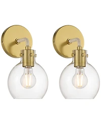 Possini Euro Design Possini Euro Wicander 11 1/4" High Antique Brass Wall Sconce Set of 2