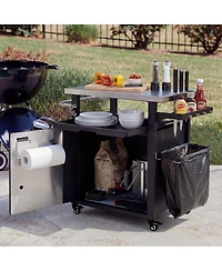 Streamdale Furniture Outdoor Grill Cart Storage, Stainless Top, Wheels