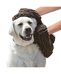 Aronkl Ultra Absorbent Microfiber Dog Towel with Hand Pockets Quick Dry Machine Washable for Wet Dogs Muddy Paws