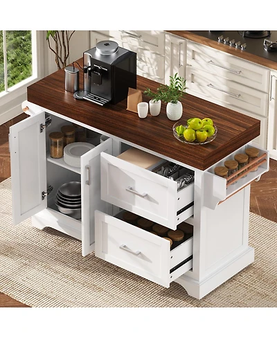 Streamdale Furniture Rolling Kitchen Island with Storage