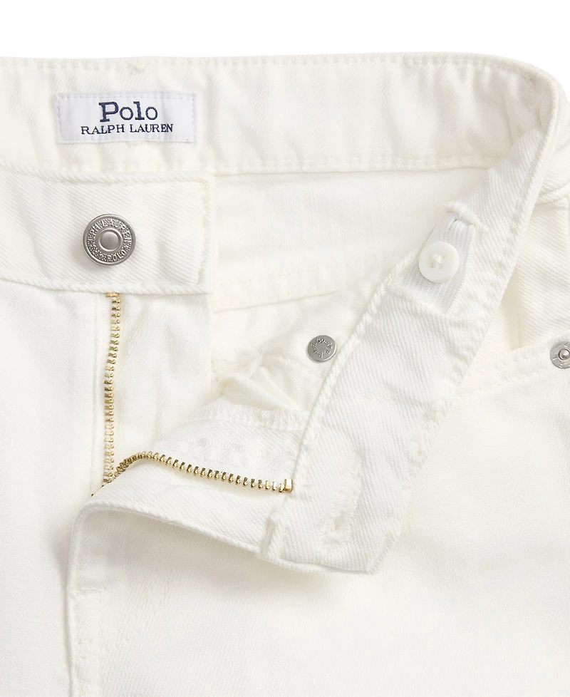 Polo Ralph Lauren Girls' 7-16 Eyelet-Cuff Cotton Denim Wide-Leg Jean