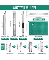 Gnuadz 250 Exacto Craft Hobby Precision Knife Blades Set Modeling Scrapbooking 250pcs with 235 Extra Blades