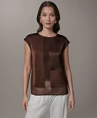 Donna Karan New York Petite Crewneck Sleeveless Blouse