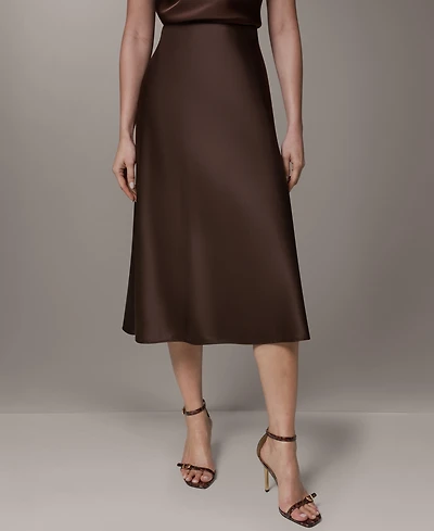 Donna Karan New York Petite A-Line Midi Skirt