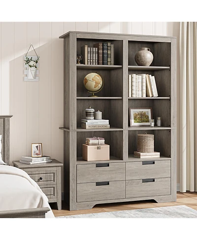 gaomon 72 Inch Tall Bookcase, Bookcase and Bookshelves with Storage, Large Freestanding Display Storage Shelves