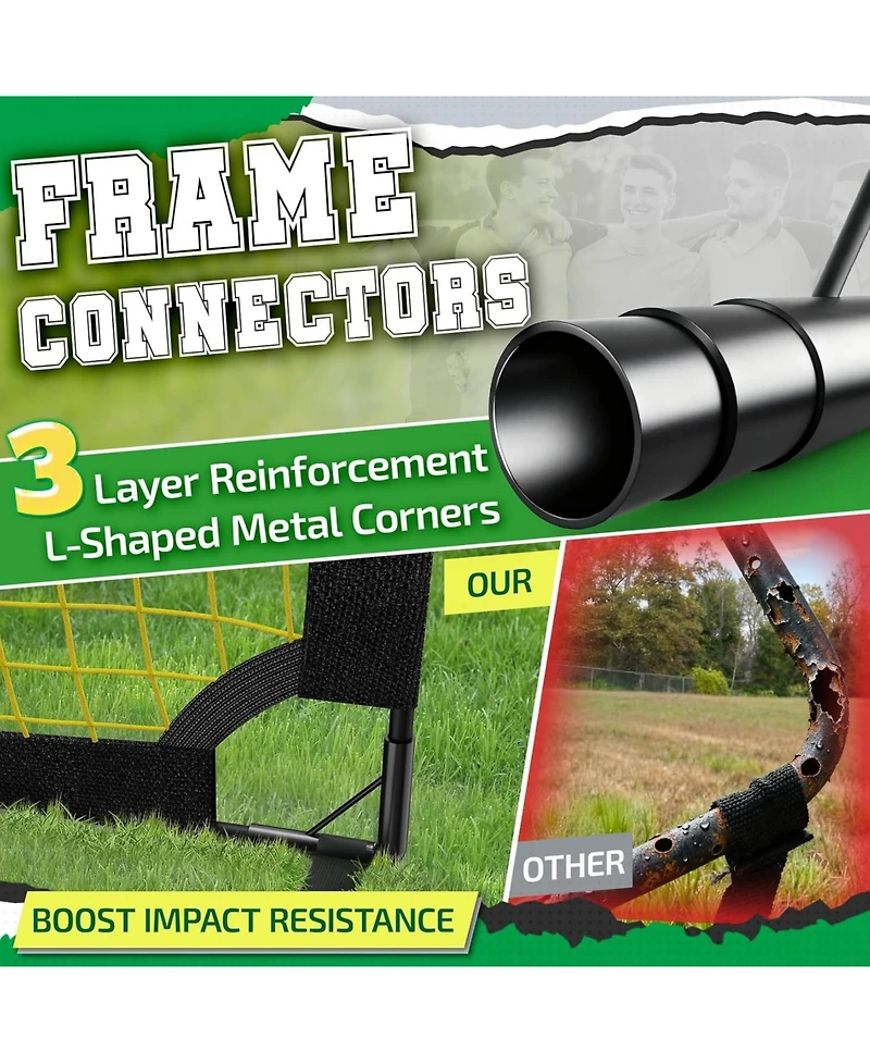 Happy Jump 7x5 Ft and 5x3.6 Ft Portable Soccer Goal for Youth Players Ages 6-14, Large-Frame Design Built for Long-Term Development, Easy Setup