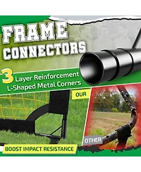 Happy Jump 7x5 Ft and 5x3.6 Ft Portable Soccer Goal for Youth Players Ages 6-14, Large-Frame Design Built for Long-Term Development, Easy Setup