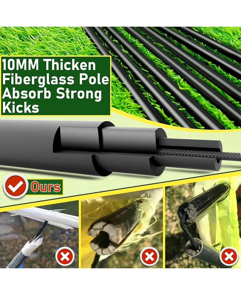 Happy Jump Portable Soccer Goal, Large-Frame Design Built for Long-Term Development, Easy Setup for Backyard, Park or School Training