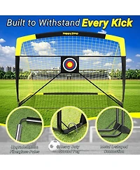 Happy Jump 7x5 Ft and 5x3.6 Ft Portable Soccer Goal for Youth Players Ages 6-14, Large-Frame Design Built for Long-Term Development, Easy Setup