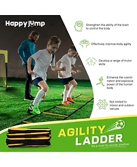Happy Jump Agility Ladder 12 Rung 20 Ft Speed Training Ladder Drill Sports Workout Equipment for Football Soccer Footwork Exercise