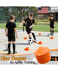 Happy Jump Soccer Goal 7'x5', 6.6 x3.3', 5'x3.6', 4'x3', 3'x2.2' Soccer Net for Kids Backyard