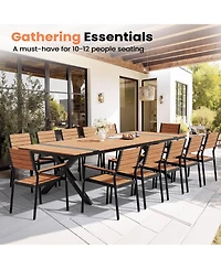 Pellebant 118'' All-Weather Aluminum X-shaped Outdoor Patio Dining Table