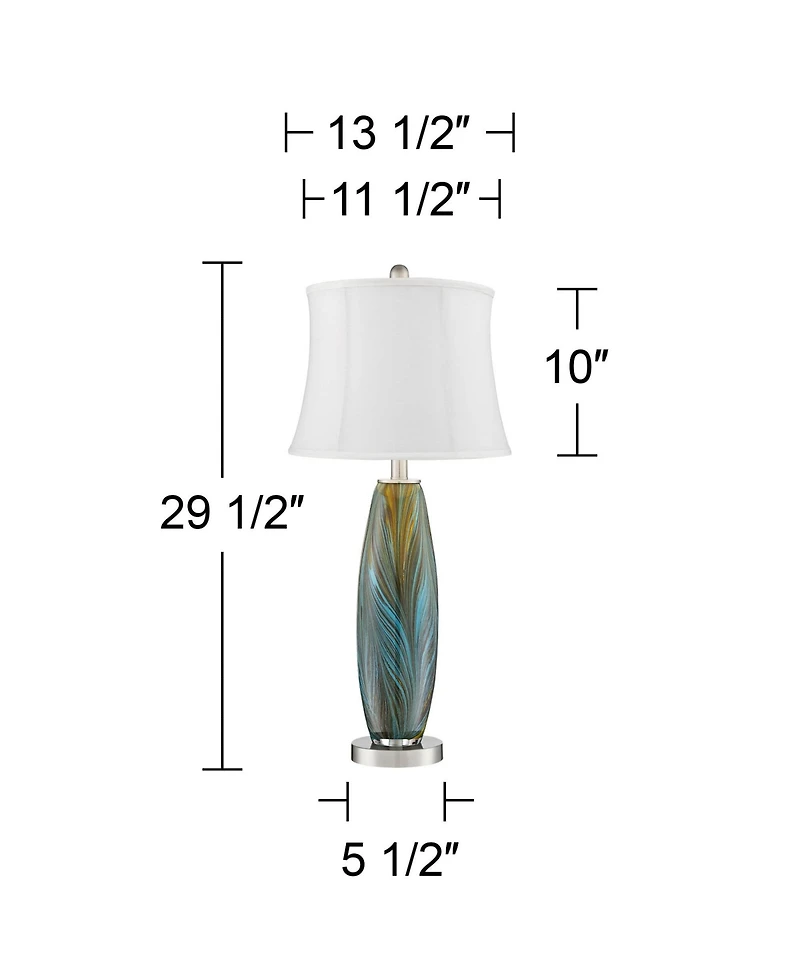 360 Lighting Azure Modern Table Lamps, Set of 2, 26 3/4" High with Drum Shades
