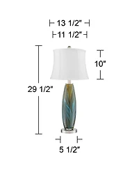 360 Lighting Azure Modern Table Lamps, Set of 2, 26 3/4" High with Drum Shades