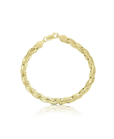 The Lovery Braided Herringbone Bracelet 14K Gold-Plated Sterling Silver