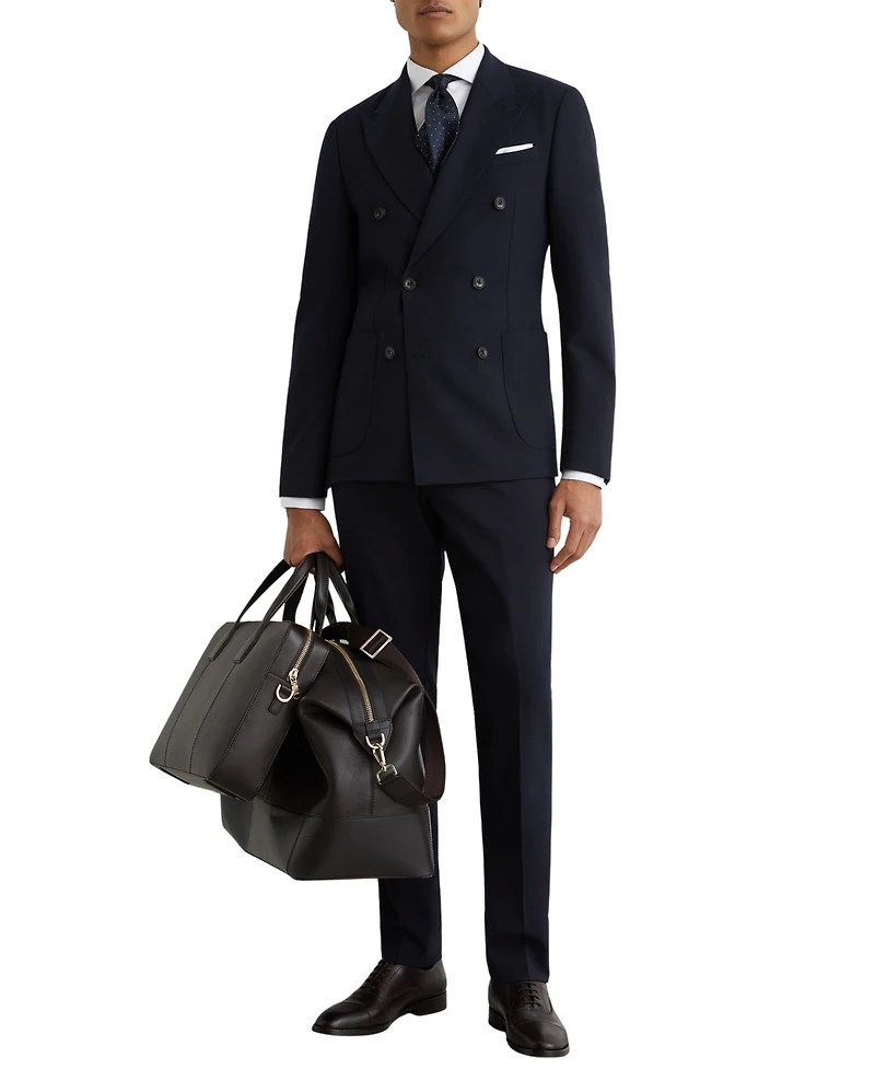 Reiss Men's Tailored-Fit Double-Breasted Textured Suit Blazer