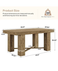 Tribesigns 55" Farmhouse Bar Table, Rectangular Counter Height Table, Modern Wooden Home Bar Furniture