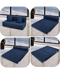gaomon Folding Sofa Bed with Pillows, Convertible Sleeper Chair, Modern Futon Floor Couch, Foldable Memory Foam Chair
