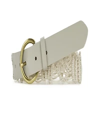Patricia Nash Miramas Macrame Rope and Leather Belt