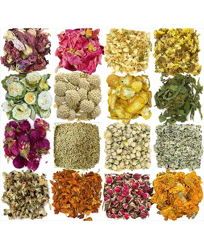 Gnuadz 16 Bags Dried Flowers Soap Candle Bath Bomb Making Fragrant Grade A Variety