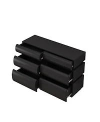 Clihome 6 Drawer Dresser for Bedroom, No Handle, Modern Chest of Drawers with Wide Storage