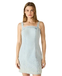 Steve Madden Women's Embellished Square Neck Mini Dress