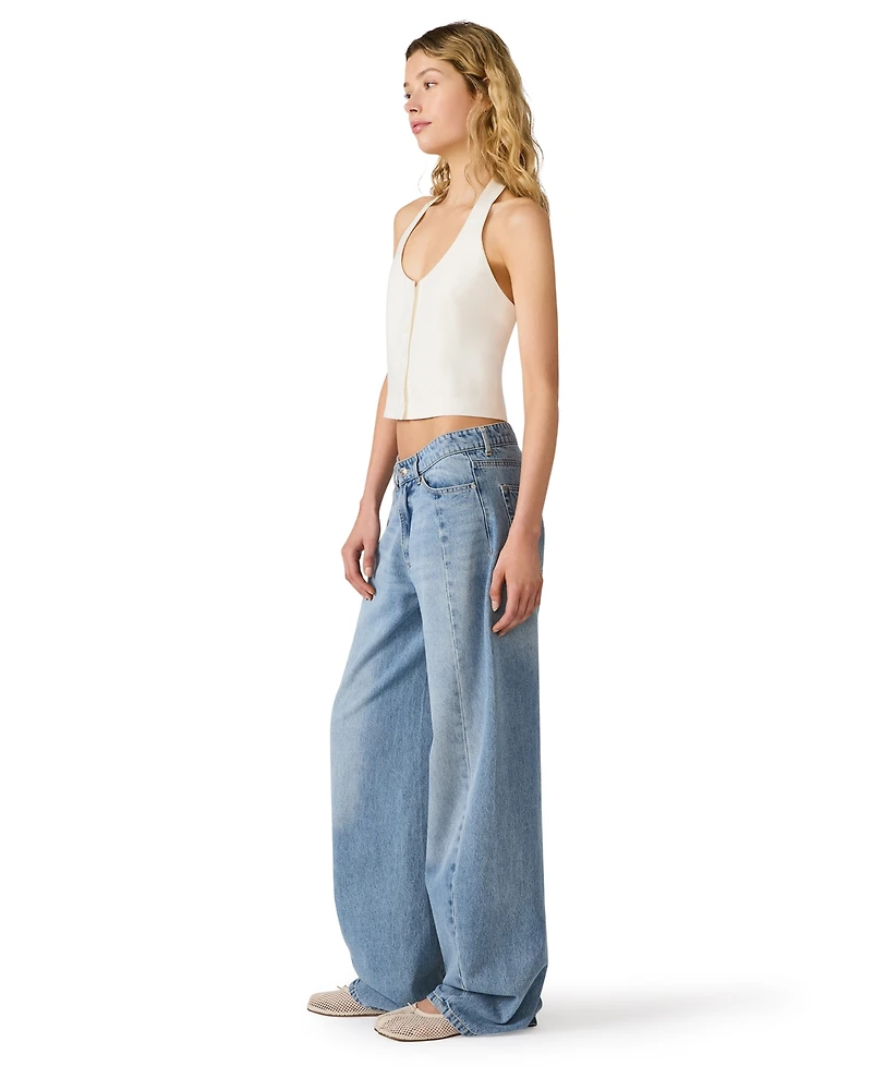 Steve Madden Women's Cropped Scoop Neck Vest