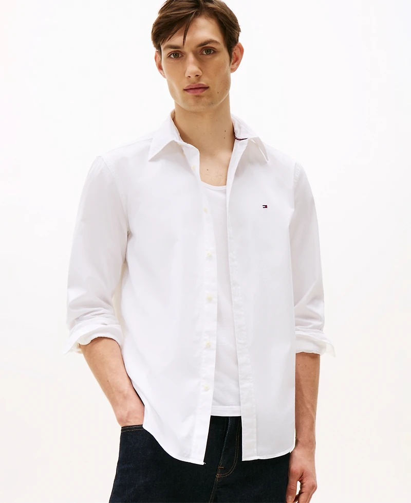 Tommy Hilfiger Men's Regular-Fit Stretch Poplin Button-Down Shirt