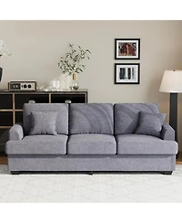 gaomon Modern Sofa with 2 Throw Pillows, Deep Seat Couch Upholstered Cushion & Removable Cover