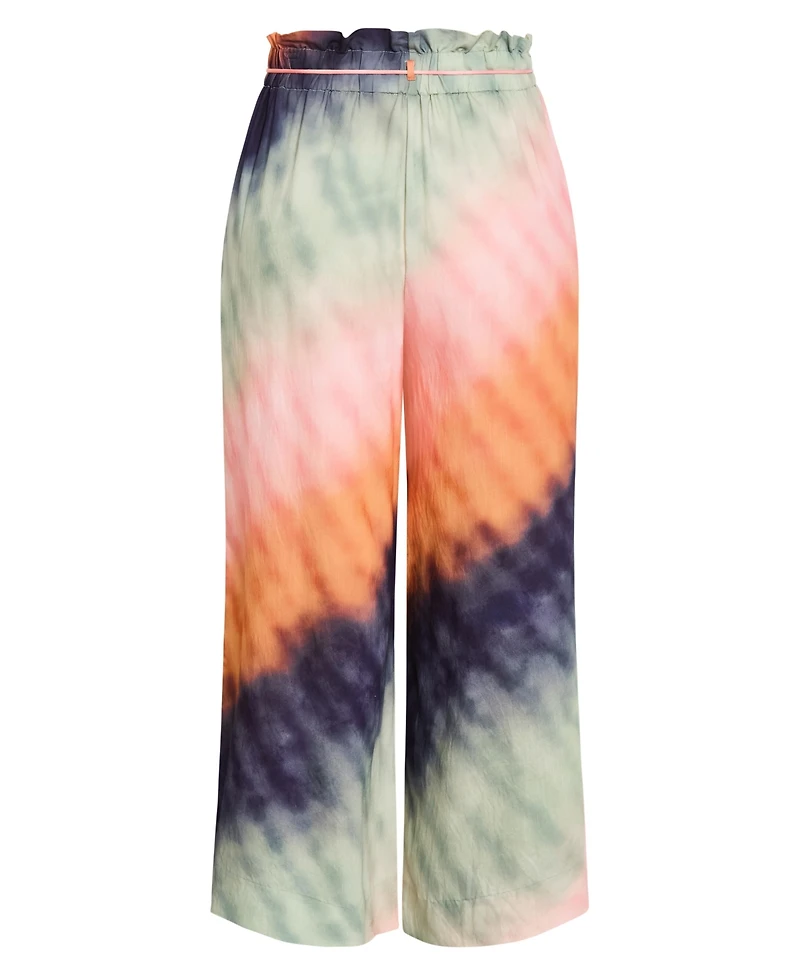 City Chic Women's Sunset Ombre Print Wide Leg Pant