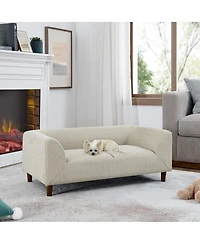 6thdruple Modern Pet Sofa Bed with Armrests and Backrest for Medium Small Breeds