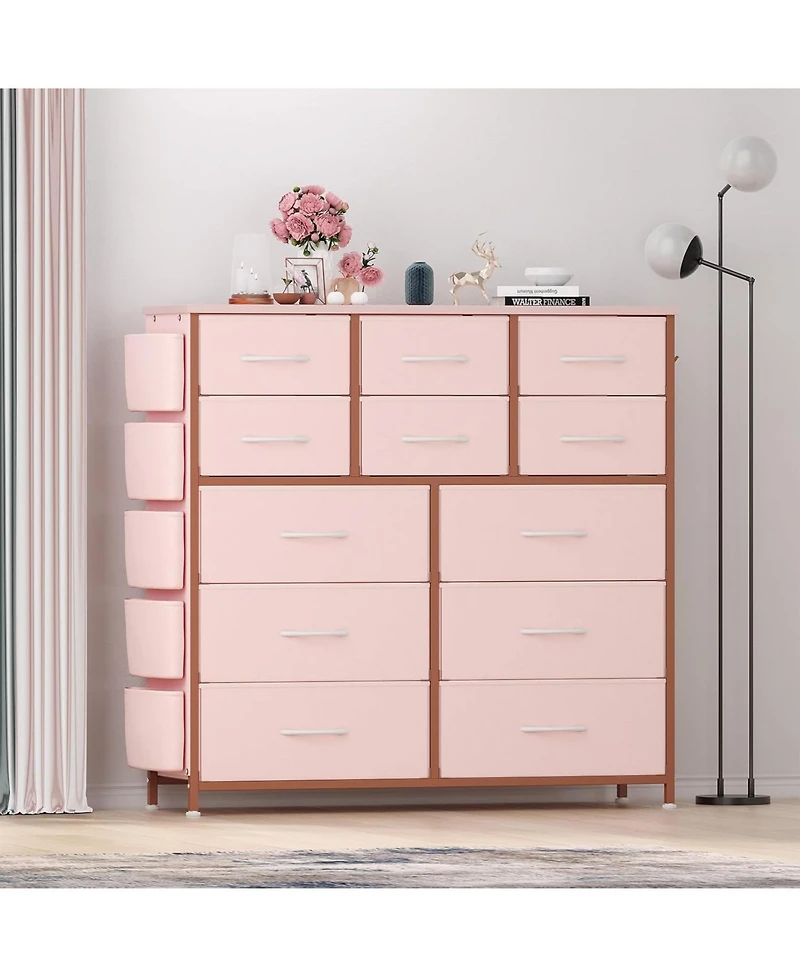 gaomon Dresser for Bedroom with 12 Drawer, Dressers and Chests of Drawers for Hallway, Storage Organizer Unit with Fabric, Sturdy Metal Frame.