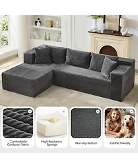 gaomon Modular Sectional Sofa Cloud Couch, 106" Comfy L Shaped Couches for Living Room,Oversized Sleeper with Deep Seat
