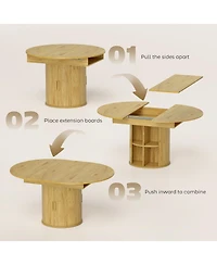 Homcom Extendable Dining Table, 60" Oval Kitchen Table for 6