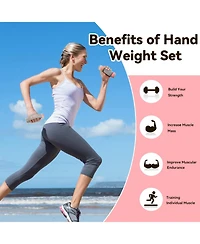 Sportneer Hand Weights for Women Set of 6 with 1 2 3 lb Pair Soft Dumbbells Hand Strap for Home Workout Running Physical Therapy Aerobics