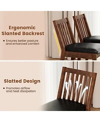 Sugift Pu Leather Upholstered Dining Chairs Set of Two