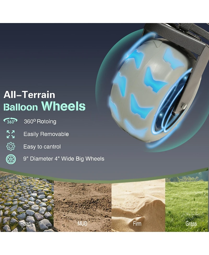 Mondawe 500lbs Beach Utility Carts w/ Cooler Bag & Liner Set