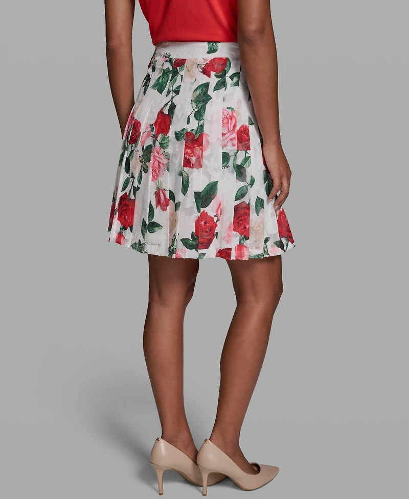 Karl Lagerfeld Paris Women's Printed Pleat Skirt